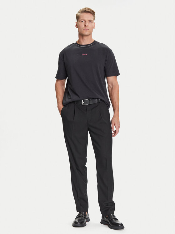 HUGO HUGO Tricou Split Logo 50544185 Negru Relaxed Fit