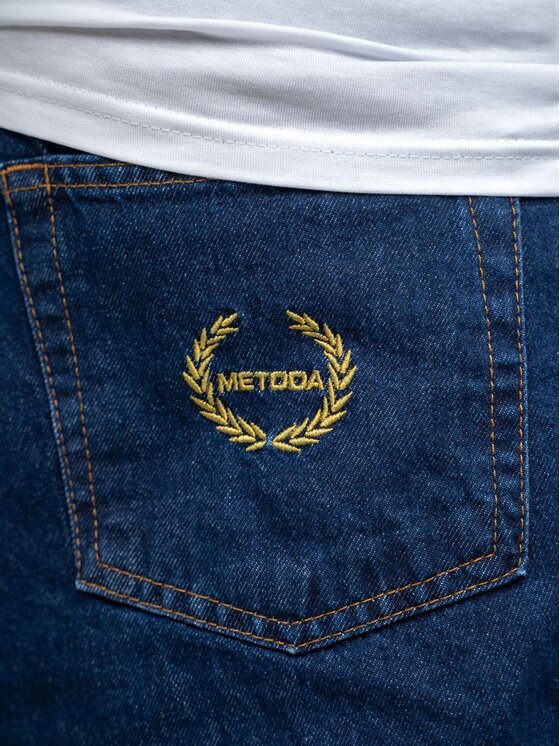 Metoda Sport Metoda Sport Jeansy Szerokie Spodnie Jeansowe Baggy Męskie Ciemne Niebieskie Metoda Sport Laur Pocket XL Niebieski Regular Fit