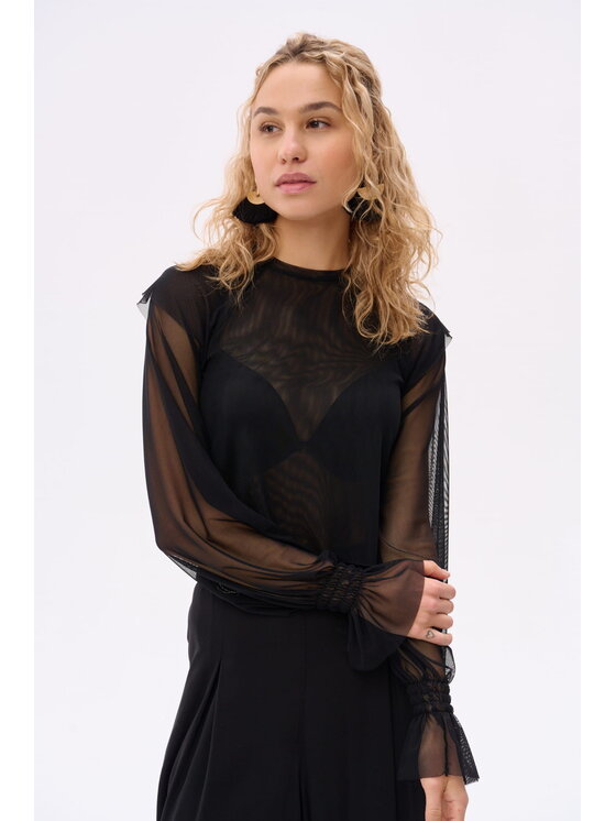 blue shadow blue shadow Bluzka Lora Czarny Regular Fit