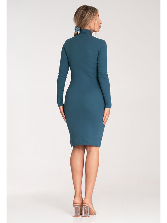 FIGL FIGL Úpletové šaty M1042 Modrá Slim Fit