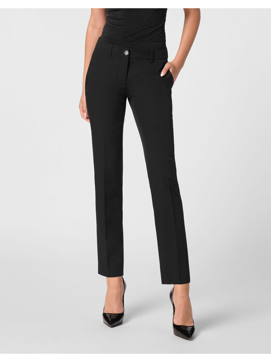 PHILIPP PLEIN PHILIPP PLEIN Spodnie materiałowe 9377 Czarny Regular Fit