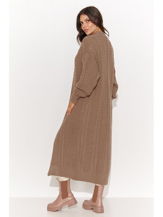 Makadamia Makadamia Sweter S175 Brązowy Loose Fit