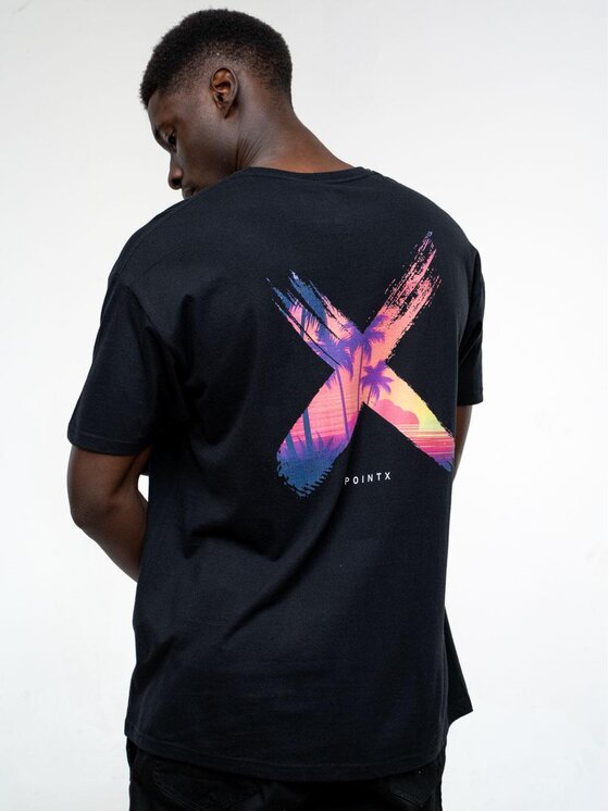 Point X Point X T-Shirt Koszulka Z Krótkim Rękawem Męska Czarna Point X Vice M Czarny Regular Fit