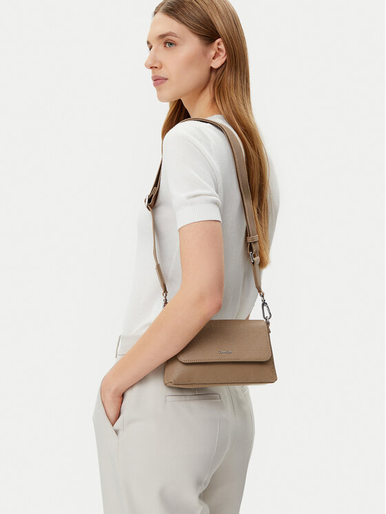Calvin Klein Calvin Klein Ročna torba Ck Must Dbl Strap Mini Bag_Mono K60K613088 Rjava
