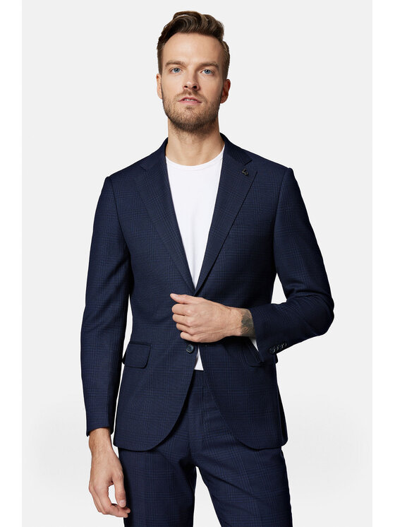 Lancerto Lancerto Garnitur Toronto GA073123000006 Granatowy Slim Fit