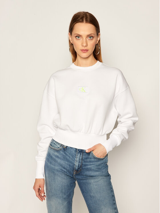 Calvin Klein Jeans Calvin Klein Jeans Mikina J20J214208 Biela Regular Fit