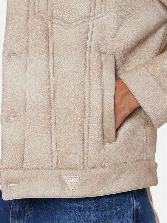Guess Guess Jakna iz umetnega usnja M5BL0I W2500 Bež Regular Fit