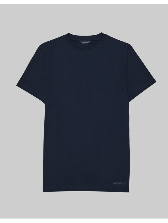 Borgio Borgio T-Shirt covo Granatowy Slim Fit
