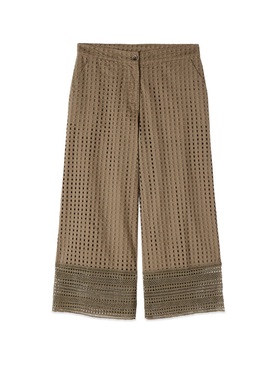 Oltre Oltre Spodnie materiałowe P01QR009254N035 Zielony Baggy Fit