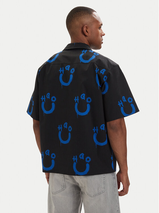 HUGO HUGO Srajca Eligino 50561691 Črna Relaxed Fit