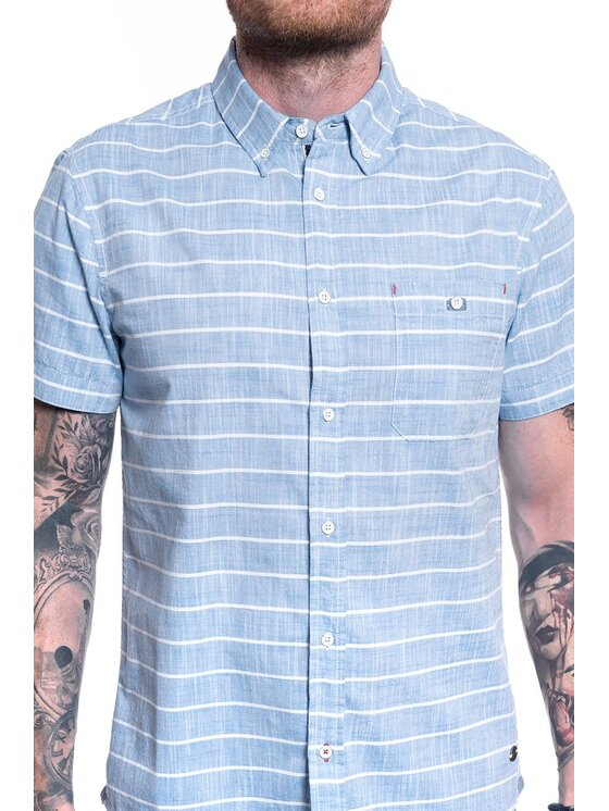 Mustang Mustang Camicia CHRIS STRIPE SHIRT Blu Regular Fit