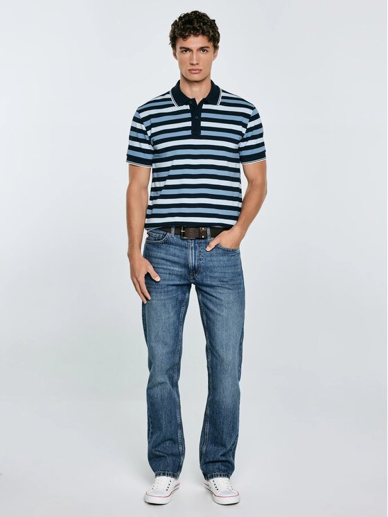 BIG STAR BIG STAR Polo SEULIR_401_150 Niebieski Basic Fit