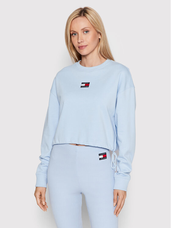 Tommy Jeans Tommy Jeans Džemperis Crop Badge DW0DW12722 Mėlyna Relaxed Fit