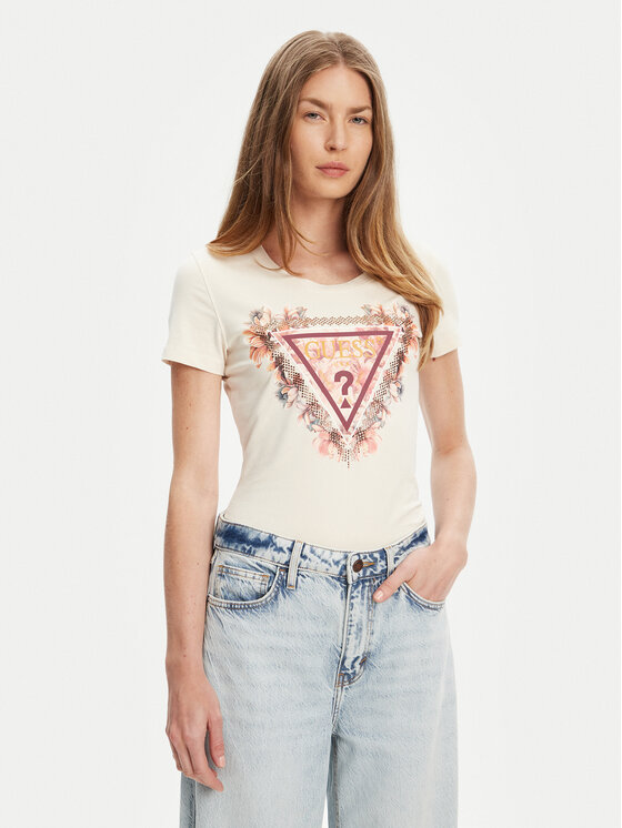 Guess Guess Тишърт W5YI08 J1314 Екрю Regular Fit