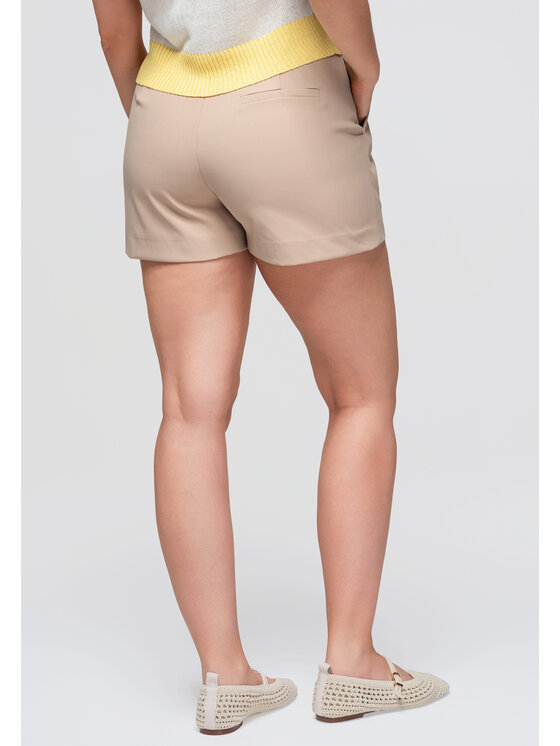 Ombre Ombre Szorty materiałowe OW-ST-E0018 Beżowy Slim Fit