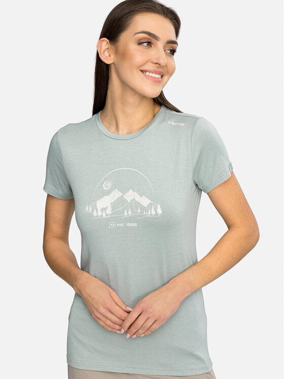 Viking Viking T-Shirt Lenta Bamboo Light Lady Niebieski jasny Regular Fit