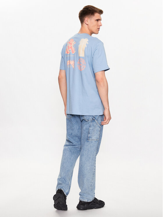 adidas adidas T-krekls Graphic Glide T-Shirt IC5750 Gaiši zils Loose Fit