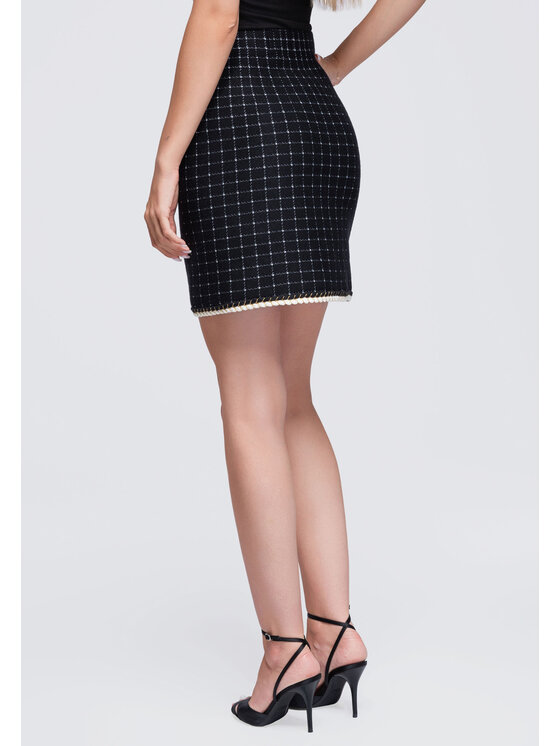 Ombre Ombre Spódnica mini OW-GL-E0022 Czarny Slim Fit
