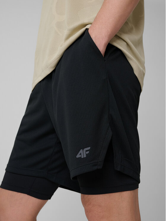 4F 4F Szorty sportowe ATHLETIC Czarny Regular Fit