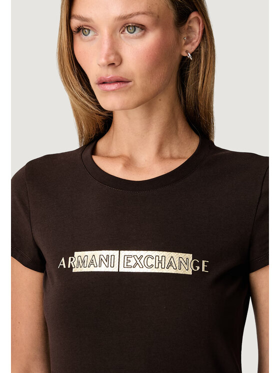Armani Exchange Armani Exchange T-Shirt XW002811 AF16294 Brązowy Casual Fit