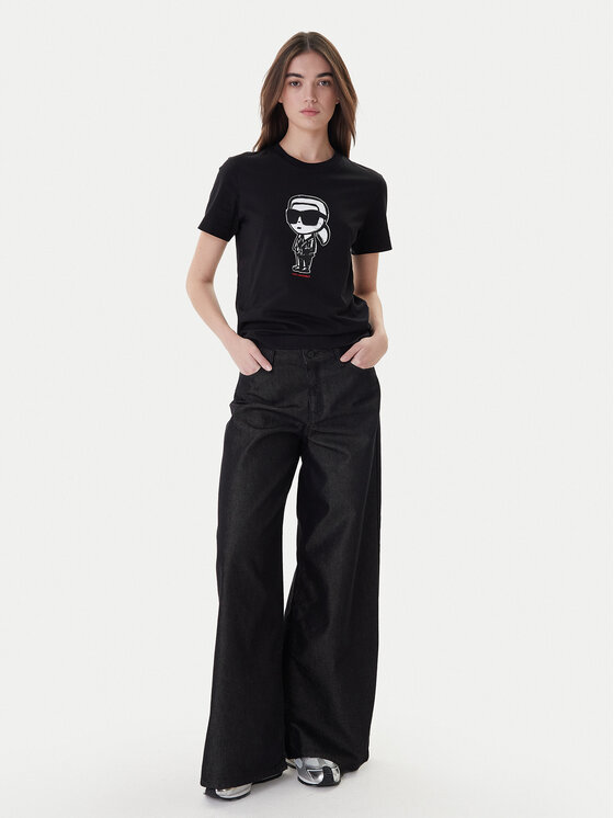 KARL LAGERFELD KARL LAGERFELD T-krekls A1W17126 Melns Regular Fit
