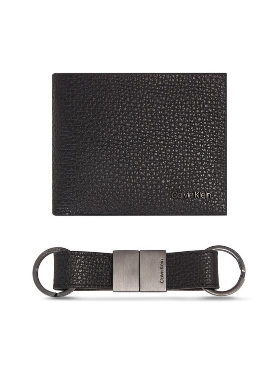 Calvin Klein Calvin Klein Sada peňaženka a kľúčenka Gs Minimalism Bifold 5Cc+Keyfob K50K511023 Čierna