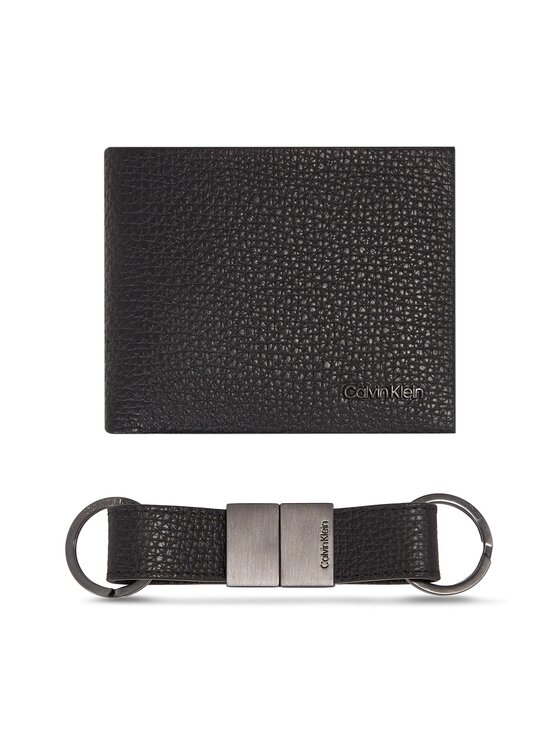Calvin Klein Set denarnica in obesek za ključe Gs Minimalism Bifold 5Cc Keyfob K50K511023 Črna