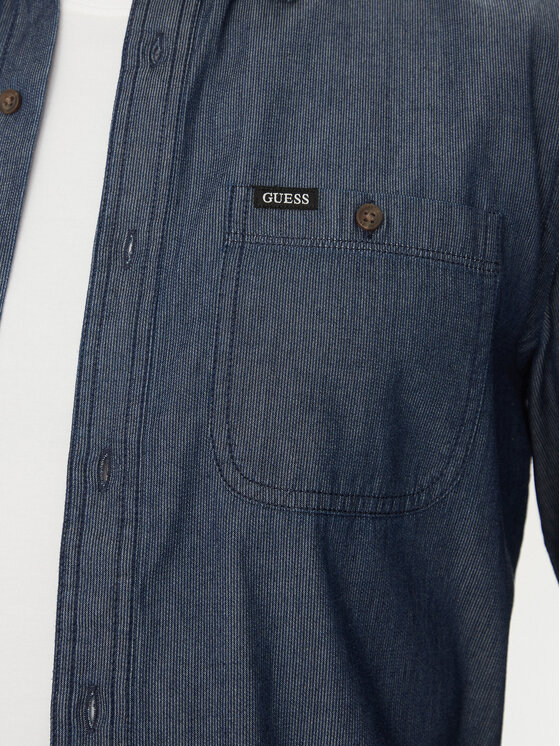 Guess Guess džinsiniai marškiniai M5GH13 D5NN0 Tamsiai mėlyna Regular Fit