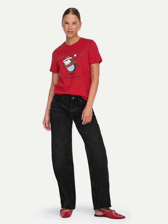 ONLY ONLY Póló Kita 15331069 Piros Regular Fit