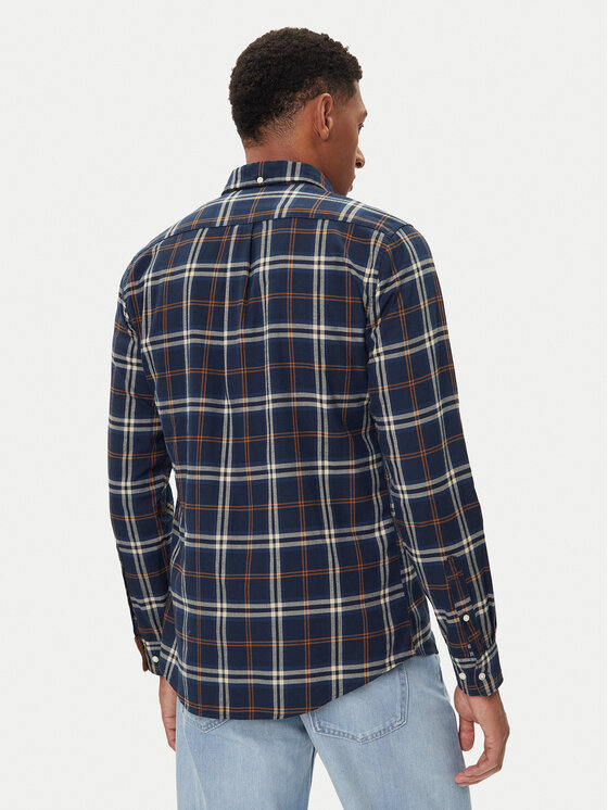 Barbour Barbour Koszula Crossfell MSH4995BL33 Granatowy Tailored Fit
