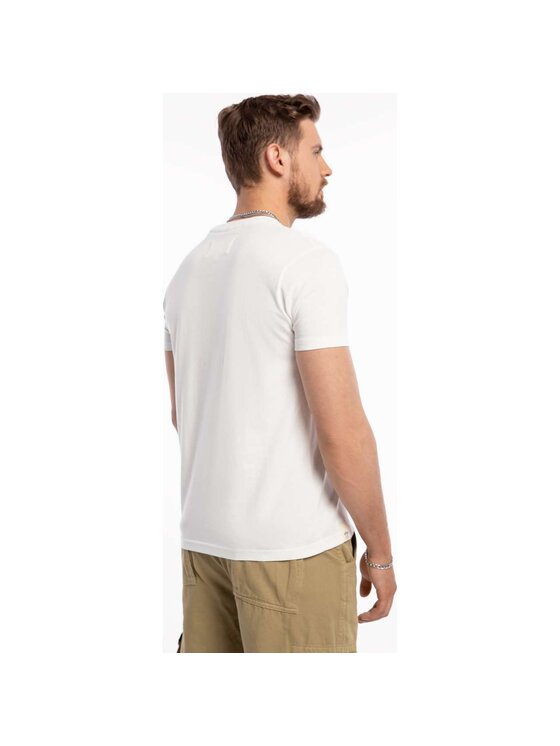 Alpha Industries Alpha Industries T-Shirt s EMB T 118529-626 Biały Classic Fit