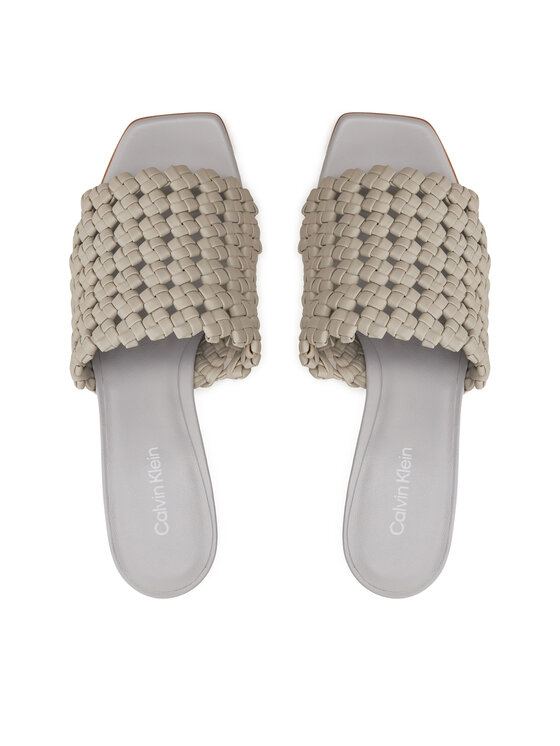 Calvin Klein Calvin Klein Şlapi Heel Mule Sandal 70 Latt HW0HW02144 Bej