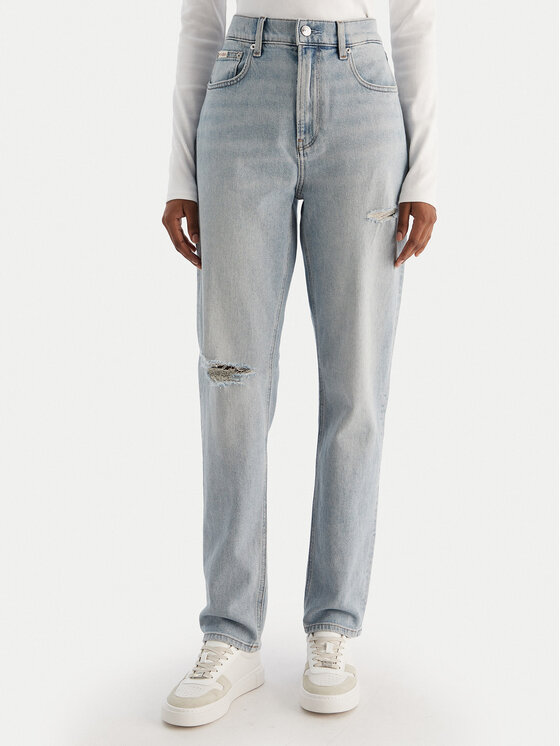 Calvin Klein Jeans Calvin Klein Jeans Jeansy New Mom Jean Bowery Destroyed LV047D722G Modrá Mom Fit