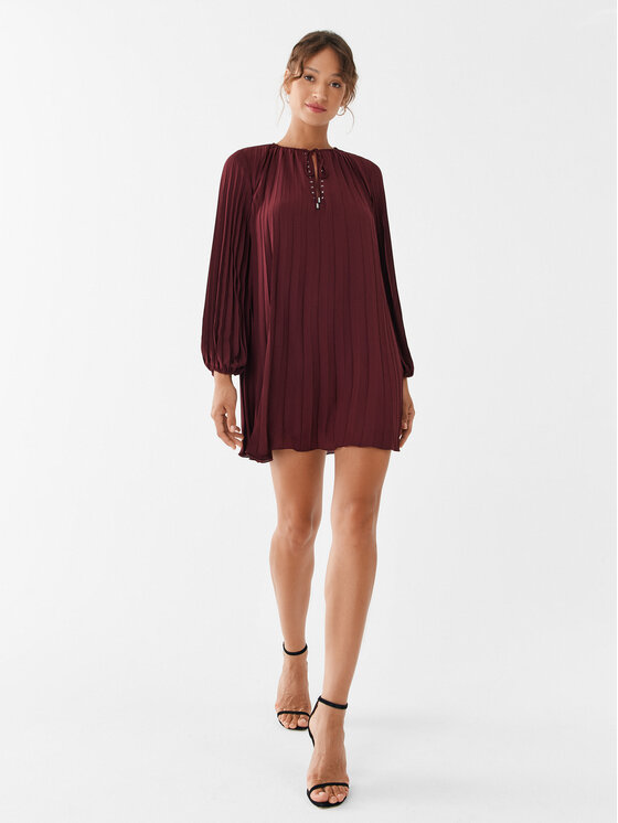 Liu Jo Liu Jo Vsakodnevna obleka MF3399 T0414 Bordo rdeča Relaxed Fit