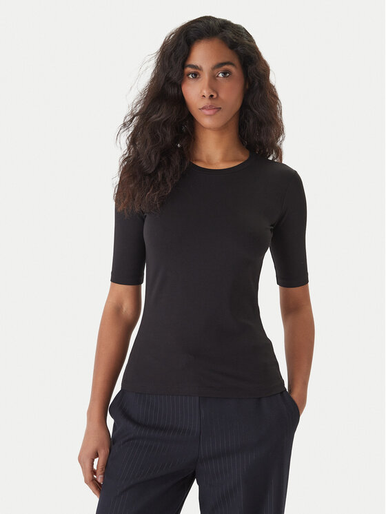 HUGO Tricou Darnelia 50515019 Negru Slim Fit