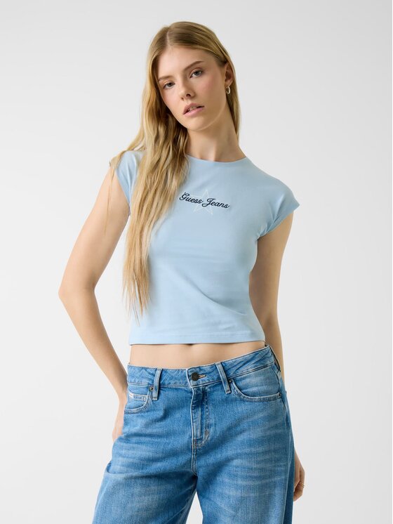 Guess Jeans Guess Jeans T-Shirt 180636 Niebieski Classic Fit