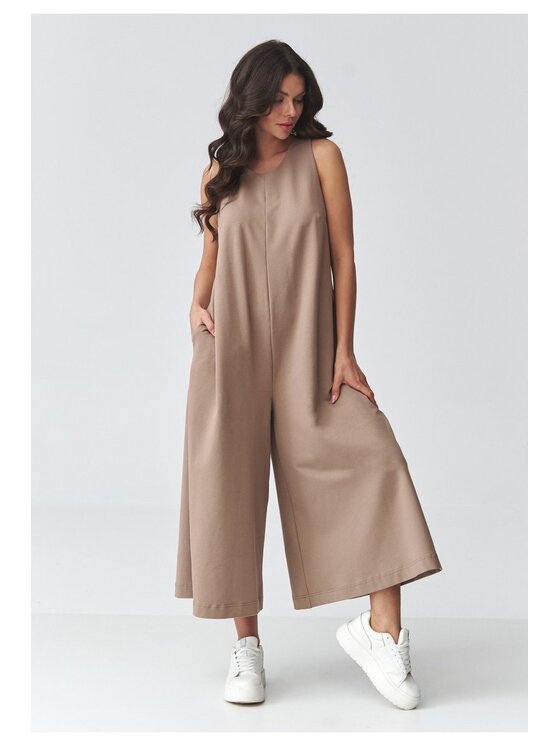 Makadamia Makadamia Kombinezon M919 Brązowy Loose Fit