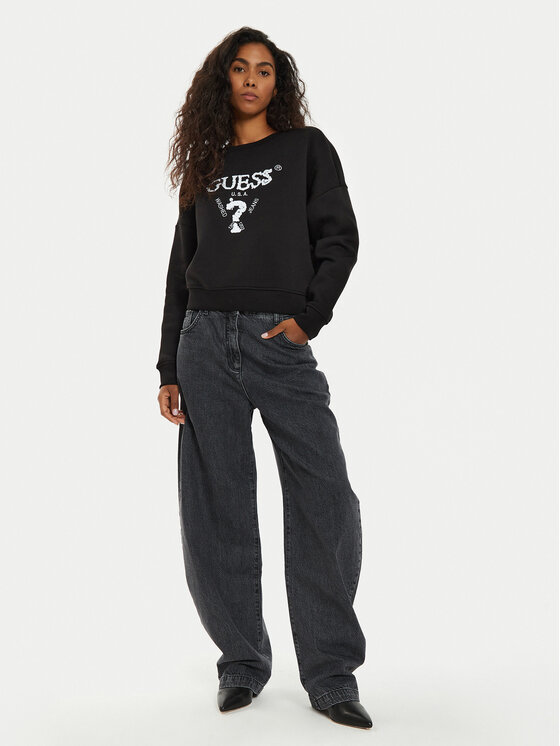 Guess Guess Μπλούζα V4BQ11 KCHX0 Μαύρο Regular Fit