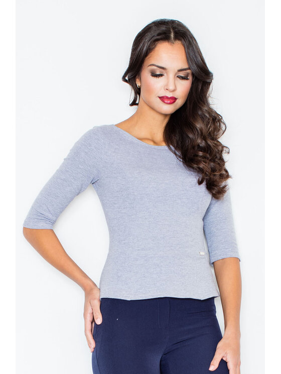 FIGL FIGL Blúzka M309 Sivá Regular Fit