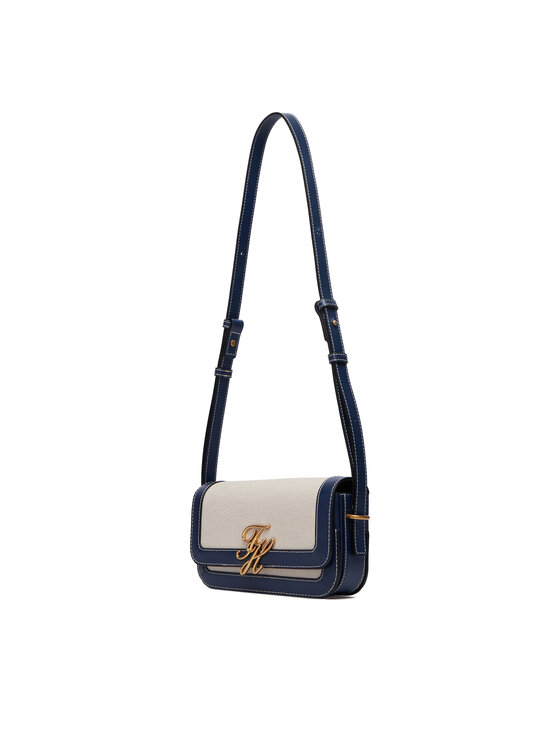 Tommy Hilfiger Tommy Hilfiger Torbica Th Script Flap Crossover Canvas AW0AW18737 Krem
