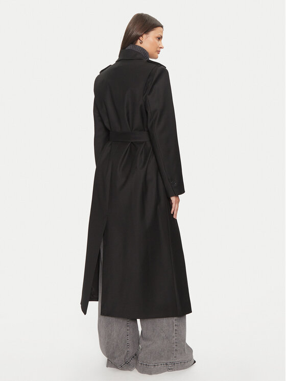IVY OAK IVY OAK Gyapjú kabát Colette IO111134 Fekete Oversize