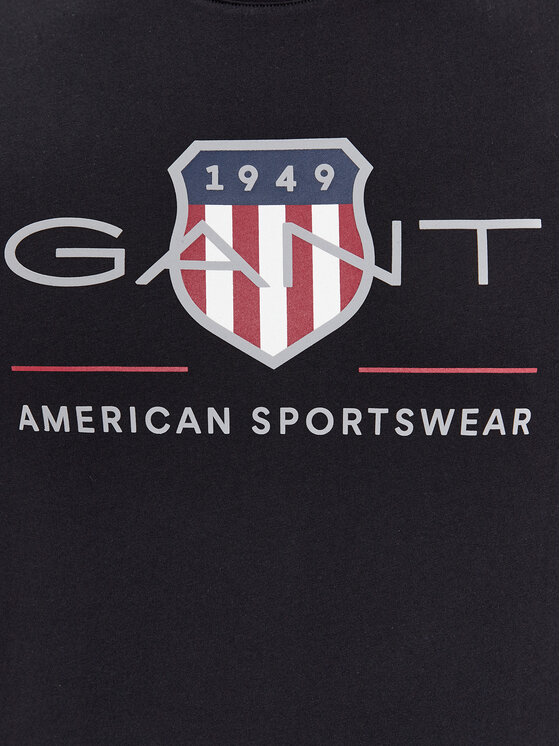 Gant Gant T-Shirt Reg Archive Shield Ss 2003199 Czarny Regular Fit