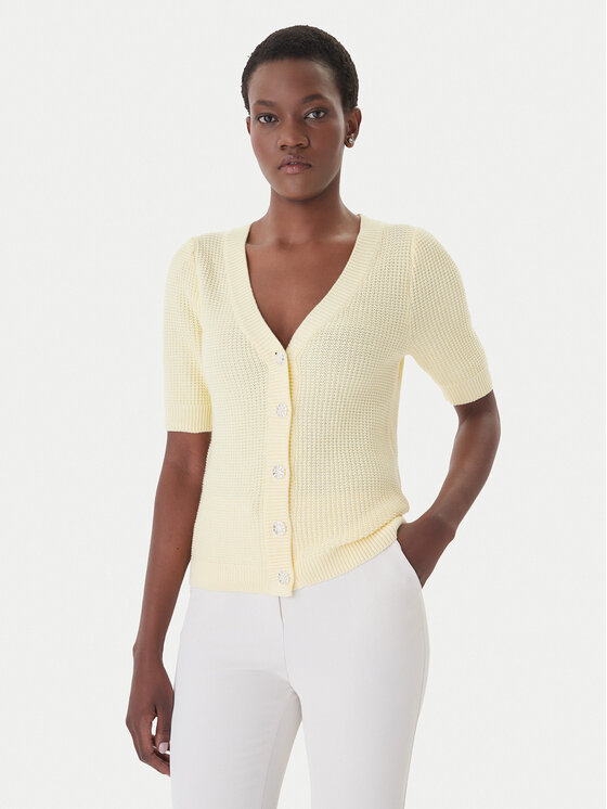 Morgan Morgan Kardigan 261-MYRTILE Kollane Slim Fit