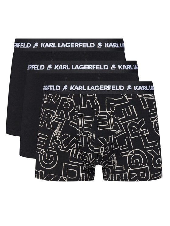 KARL LAGERFELD Komplet 3 par bokserek A3M47014 Czarny