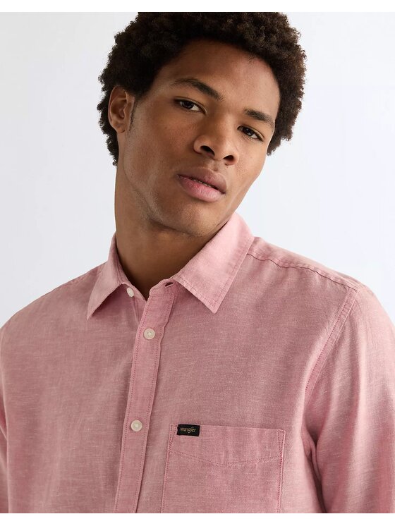 Wrangler Wrangler Koszula 1 PKT SHIRT Różowy Regular Fit
