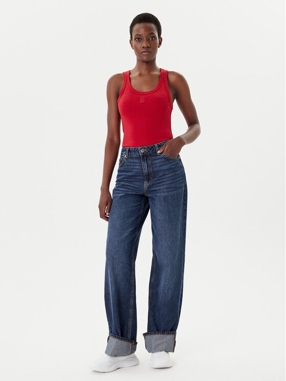 HUGO HUGO Felső Datamia 50514489 Piros Slim Fit