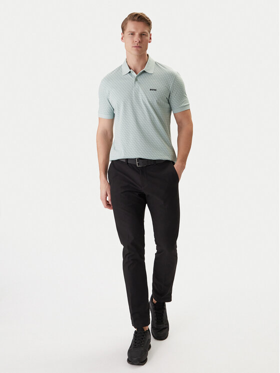 BOSS BOSS Polo PL_GOC Chip Pattern 50554591 Turkusowy Regular Fit