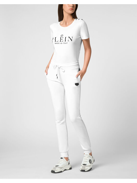 PHILIPP PLEIN PHILIPP PLEIN Joggers kalhoty 9545 Bílá Regular Fit