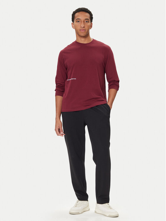 United Colors Of Benetton United Colors Of Benetton Majica z dolgimi rokavi 30964M021 Bordo rdeča Regular Fit