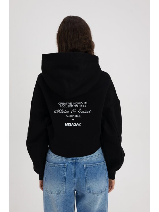 Misaga Misaga Bluza ATHL HOODIE Czarny Relaxed Fit